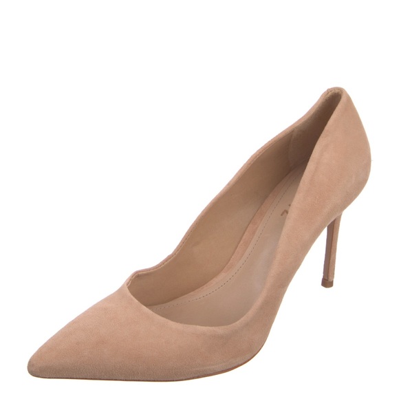Schutz nude suede pumps pointed toe heels with dust bag. Size 7.5. - Picture 2 of 6